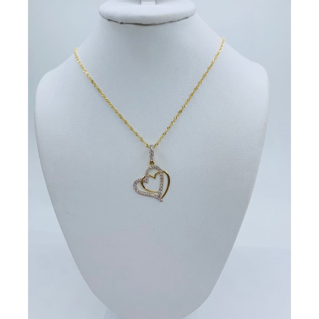 10k Gold Pendant Heart And Necklace
